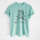Large Chalky Mint - English Bulldog Christmas Lights Dog Breed Comfort Colors T-shirts - 40+ Dog Breeds