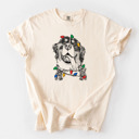 Large Ivory - Bernese Mountain Dog Christmas Lights Dog Breed Comfort Colors T-shirts - 40+ Dog Breeds