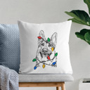 German Shepherd Christmas Lights Dog Breed Throw Pillow Cover - 40+ Dog Breeds
