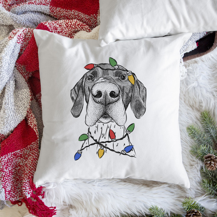Christmas Lights Dog Breed Throw Pillow Cover - 40+ Dog Breeds