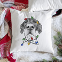 German Shorthaired Pointer Christmas Lights Dog Breed Throw Pillow Cover - 40+ Dog Breeds