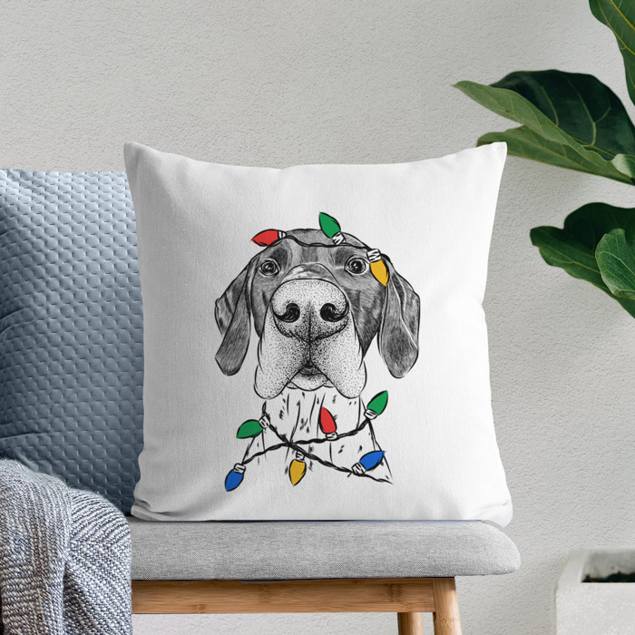 Christmas Lights Dog Breed Throw Pillow Cover - 40+ Dog Breeds