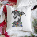 Doberman Pinscher Natural Christmas Lights Dog Breed Throw Pillow Cover - 40+ Dog Breeds