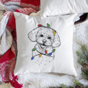 Bichon Frise Christmas Lights Dog Breed Throw Pillow Cover - 40+ Dog Breeds