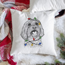 Cavapoo Christmas Lights Dog Breed Throw Pillow Cover - 40+ Dog Breeds
