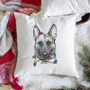Belgian Malinois Christmas Lights Dog Breed Throw Pillow Cover - 40+ Dog Breeds