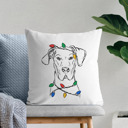 Great Dane Christmas Lights Dog Breed Throw Pillow Cover - 40+ Dog Breeds