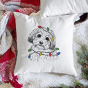 Havanese Christmas Lights Dog Breed Throw Pillow Cover - 40+ Dog Breeds