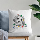 Havanese Christmas Lights Dog Breed Throw Pillow Cover - 40+ Dog Breeds