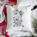 Airedale Terrier Christmas Lights Dog Breed Throw Pillow Cover - 40+ Dog Breeds