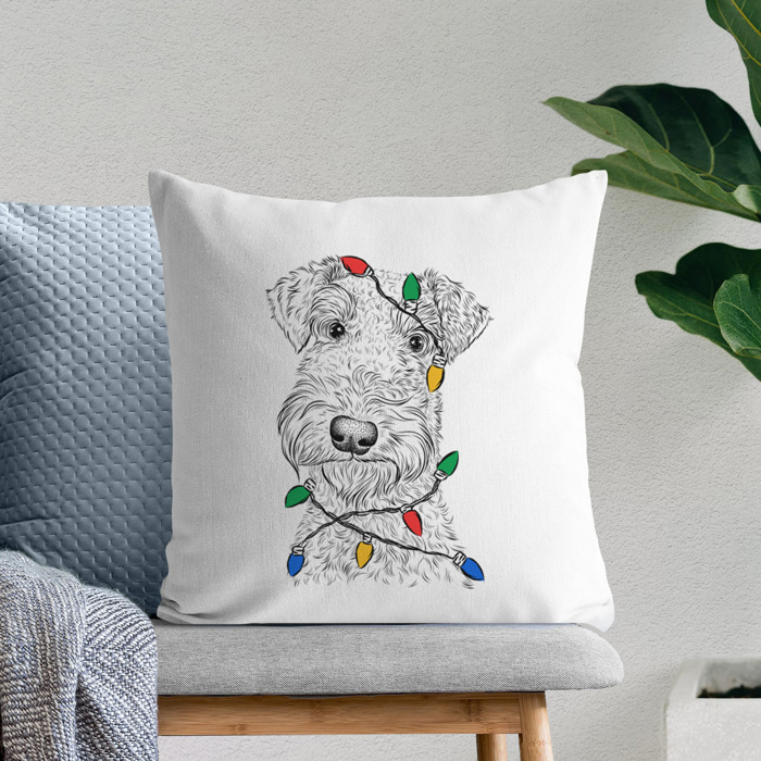 Christmas Lights Dog Breed Throw Pillow Cover - 40+ Dog Breeds