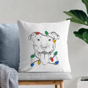 Pitbull Christmas Lights Dog Breed Throw Pillow Cover - 40+ Dog Breeds