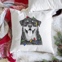 Rottweiler Christmas Lights Dog Breed Throw Pillow Cover - 40+ Dog Breeds
