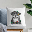 Rottweiler Christmas Lights Dog Breed Throw Pillow Cover - 40+ Dog Breeds