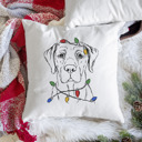 Labrador Retriever 1 Christmas Lights Dog Breed Throw Pillow Cover - 40+ Dog Breeds