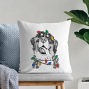 Bernese Mountain Dog Christmas Lights Dog Breed Throw Pillow Cover - 40+ Dog Breeds