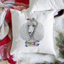 Poodle Christmas Lights Dog Breed Throw Pillow Cover - 40+ Dog Breeds