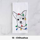13 - Chihuahua Dog Christmas Lights Tea Towel - 25+ Breeds