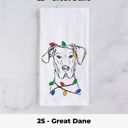 25 - Great Dane Dog Christmas Lights Tea Towel - 25+ Breeds