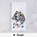 18 - Beagle Dog Christmas Lights Tea Towel - 25+ Breeds