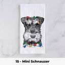 15 - Mini Schnauzer Dog Christmas Lights Tea Towel - 25+ Breeds
