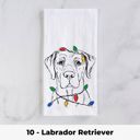 10 - Labrador Retriever Dog Christmas Lights Tea Towel - 25+ Breeds
