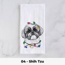 04 - Shih Tzu Dog Christmas Lights Tea Towel - 25+ Breeds