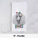 17 - Poodle Dog Christmas Lights Tea Towel - 25+ Breeds