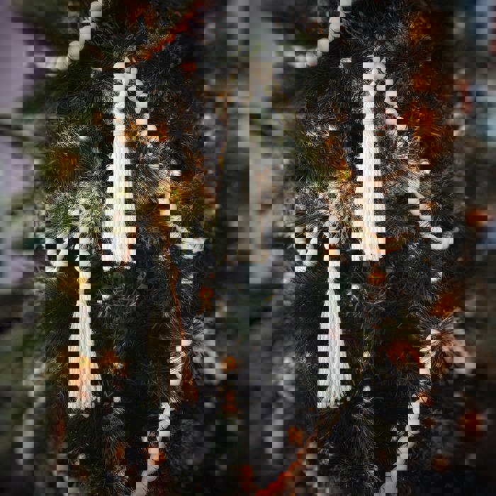 76" Wood Bead Garland with Jute Tassels