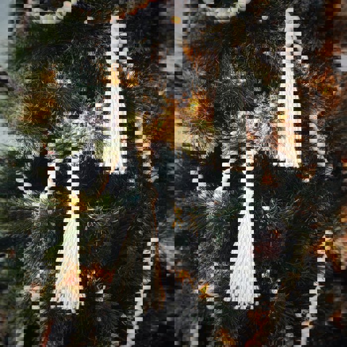 76" Wood Bead Garland with Jute Tassels