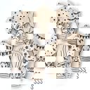  Baby Animals Wood Bead Garland with Interchangeable Charms