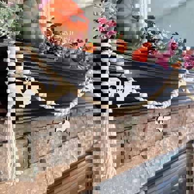 Bat Wood Bead Garland with Interchangeable Seasonal Charms