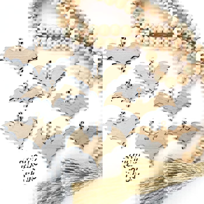 Bat Wood Bead Garland with Interchangeable Seasonal Charms