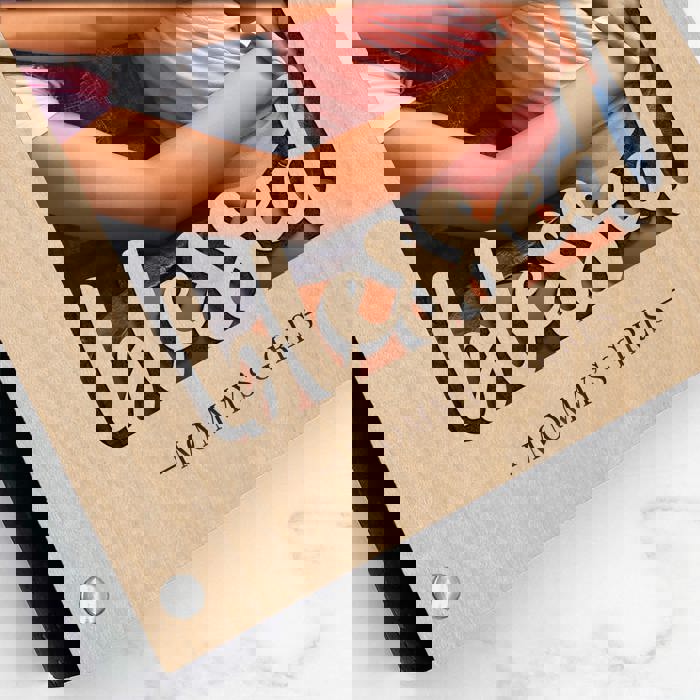 Personalized "Blessed" Wood Journal with Photo Sleeve