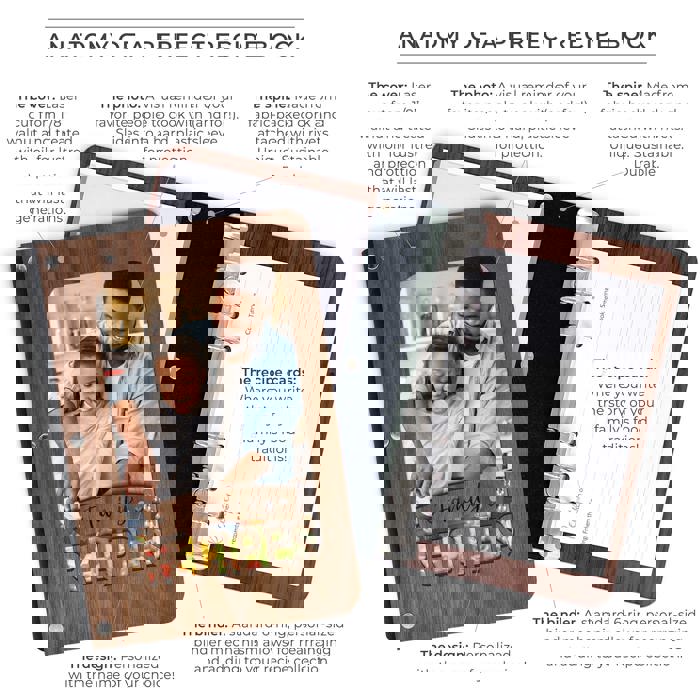 Personalized Wood Recipe Book with Photo Sleeve, Banner Design