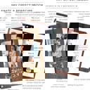  Personalized Wood Recipe Book with Photo Sleeve, Banner Design