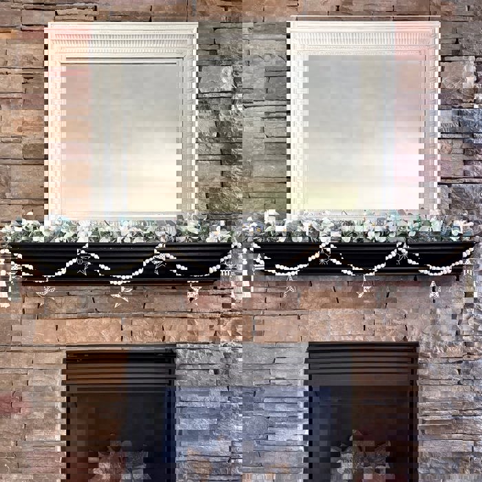 Barn Star Wood Bead Garland with Interchangeable Seasonal Charms