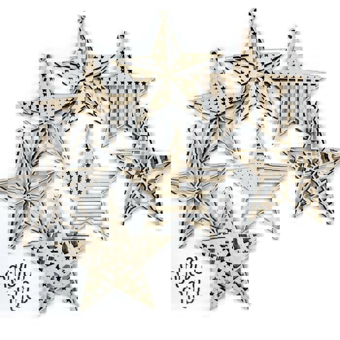 Barn Star Wood Bead Garland with Interchangeable Seasonal Charms