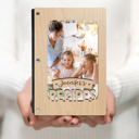 Maple (Light Wood) Not Personalized Personalized Wood Recipe Book, Banner Design