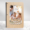 Maple (Light Wood) Not Personalized Personalized Wood Recipe Book with Photo Sleeve, Banner Design