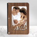 Walnut (Dark Wood) Not Personalized Personalized "Blessed" Wood Journal with Photo Sleeve
