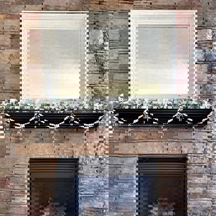 Cross Wood Bead Garland with Interchangeable Seasonal Charms