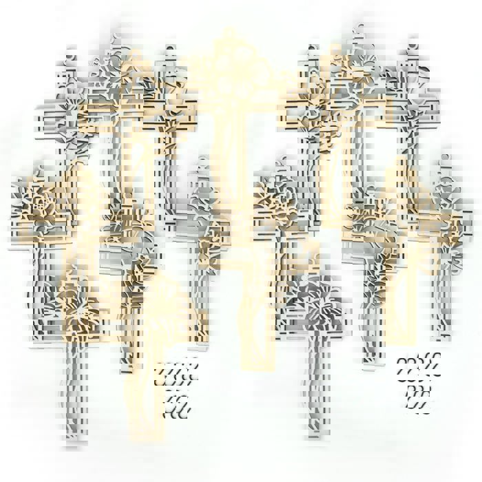 Cross Wood Bead Garland with Interchangeable Seasonal Charms