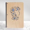 Maple (Light Wood) Not Personalized Personalized Wood Journal with Photo Sleeve - Dreams Design
