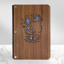 Walnut (Dark Wood) Not Personalized Personalized Wood Journal with Photo Sleeve - Dreams Design