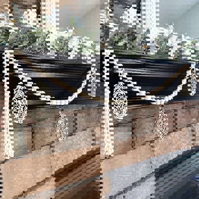 Easter Egg Wood Bead Garland with Interchangeable Seasonal Charms