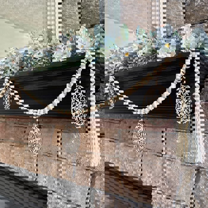 Easter Egg Wood Bead Garland with Interchangeable Seasonal Charms