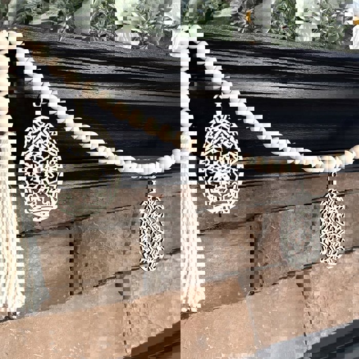 Easter Egg Wood Bead Garland with Interchangeable Seasonal Charms