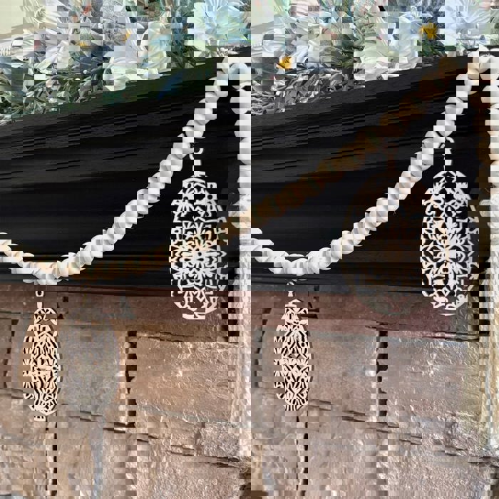 Easter Egg Wood Bead Garland with Interchangeable Seasonal Charms