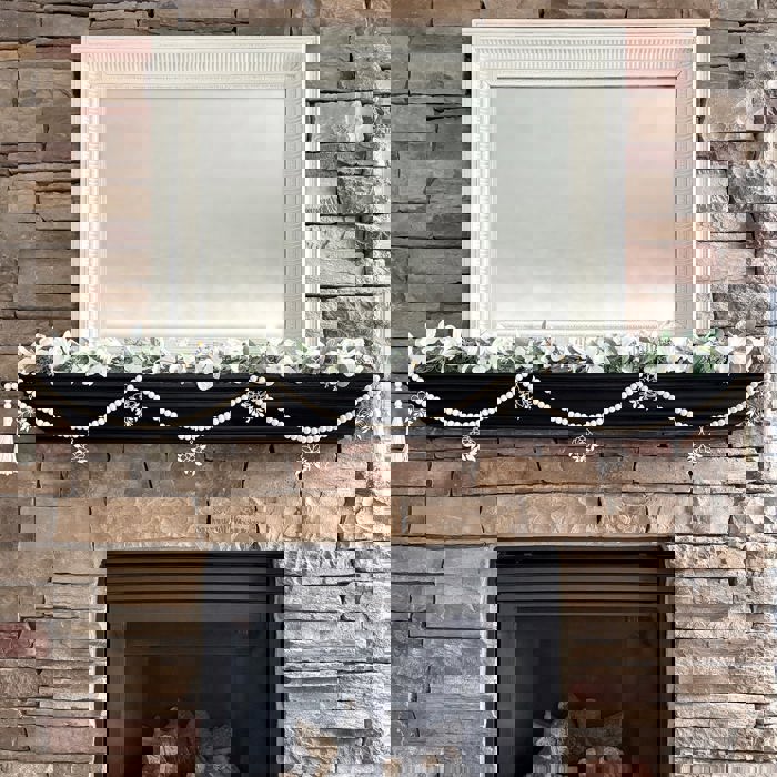 Flower Wood Bead Garland with Interchangeable Seasonal Charms